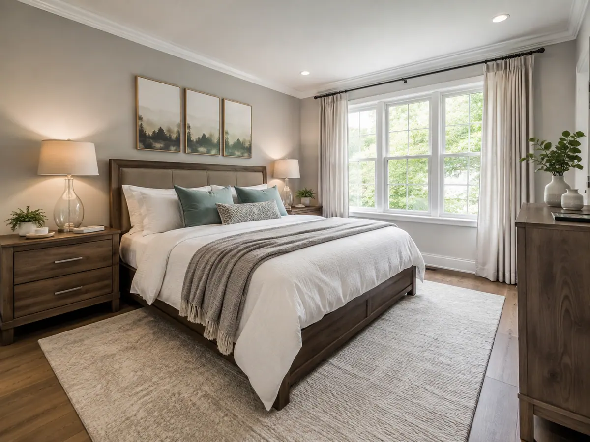 Cleaned and made bedroom in an Oak Lawn residence in Dallas
